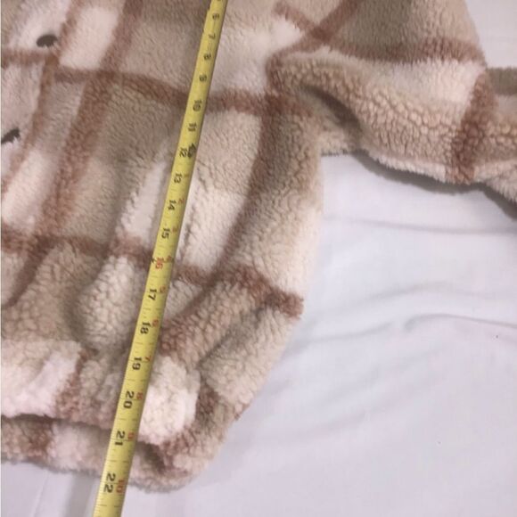 Michael Stars Sherpa Jacket Rose Plaid Teddy Jacket Size Medium - Picture 16 of 16